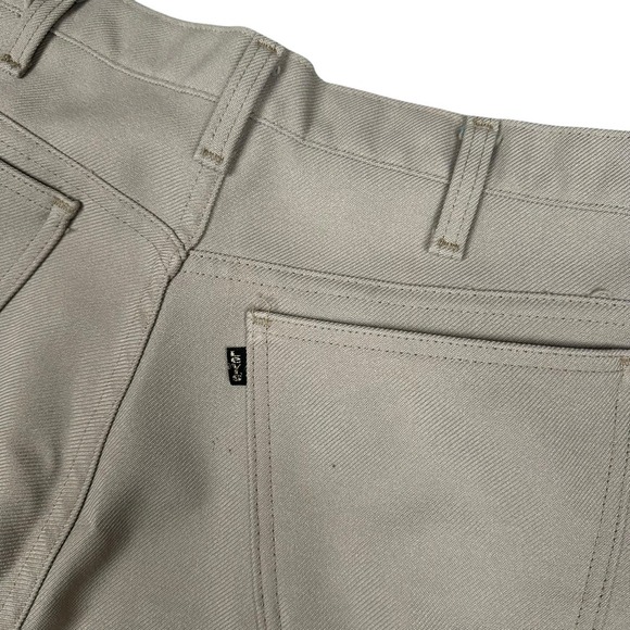 VTG‎ 80s Levis Pants Mens 36x34 Beige Dacron Polyester Straight Scovill Zip USA - Picture 4 of 16